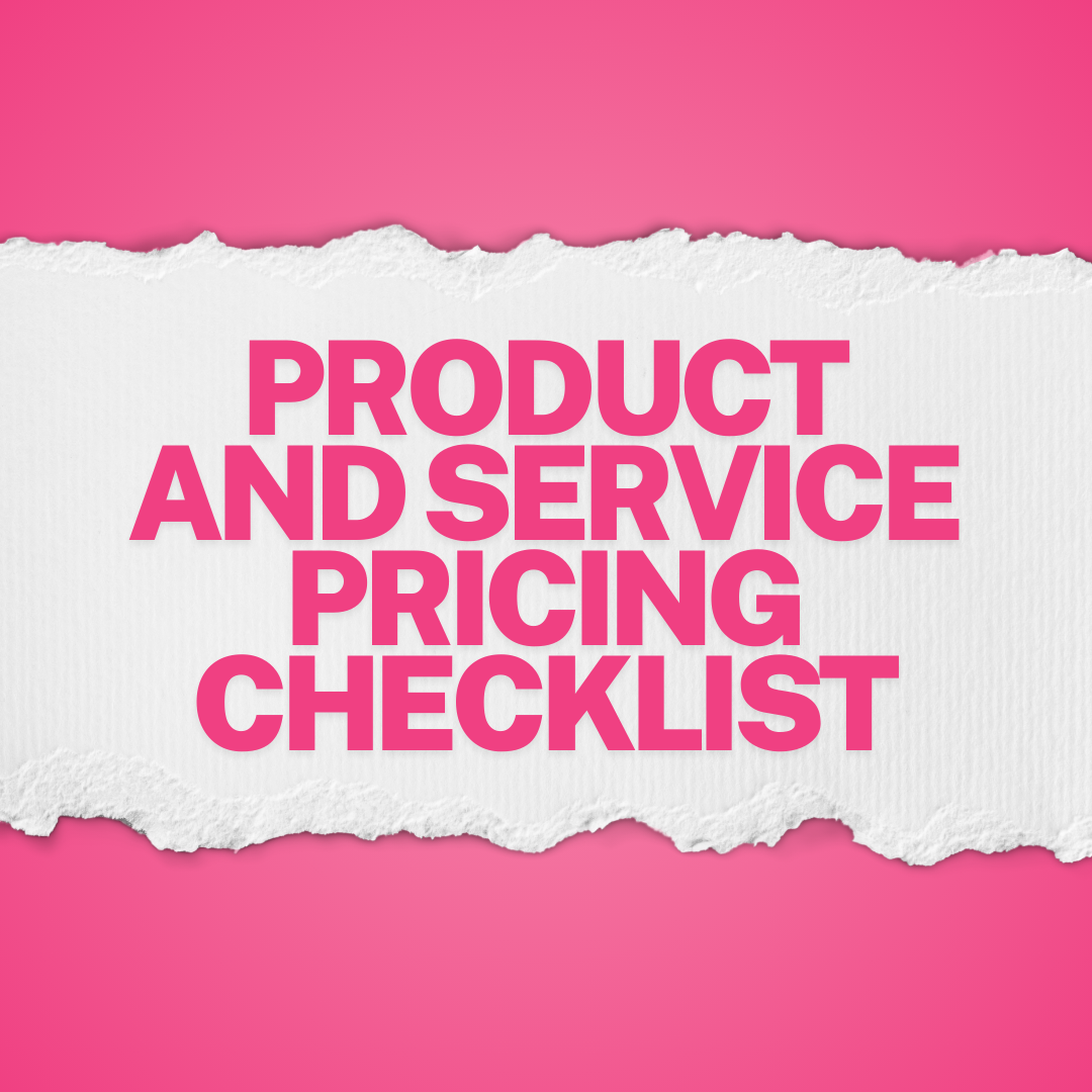 Product and Service Pricing Checklist